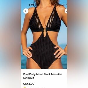 Cupshe Black Monokini Swimsuit
